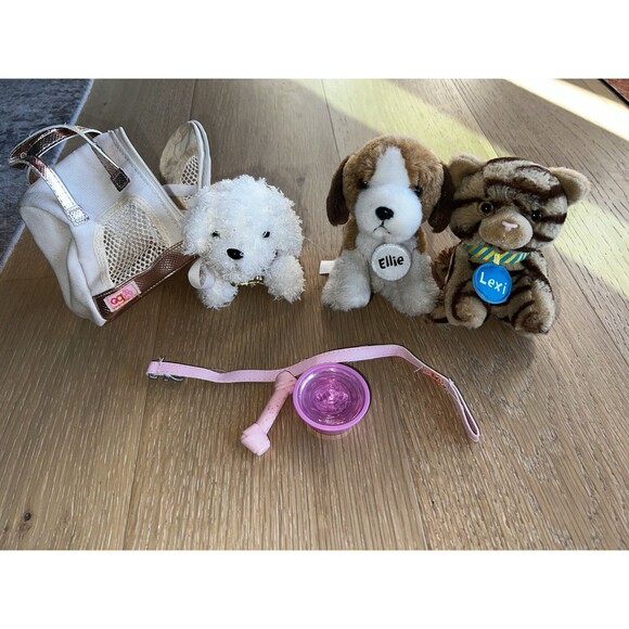 Justice & OG (American Girl) Doll Pet Lot, 3 Pets Collar carrier accessories - Picture 1 of 4